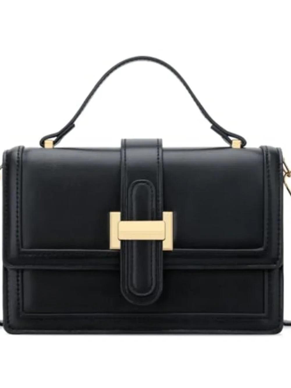 PU Leather Crossbody Bag with Top Handle and Adjustable Strap